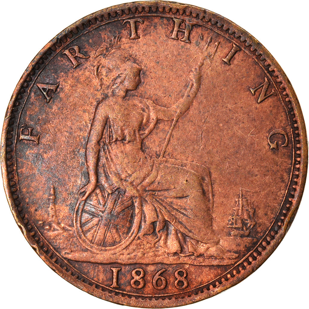Coin, Great Britain, Victoria, Farthing, 1868, VF(30-35), Bronze, KM:747.2