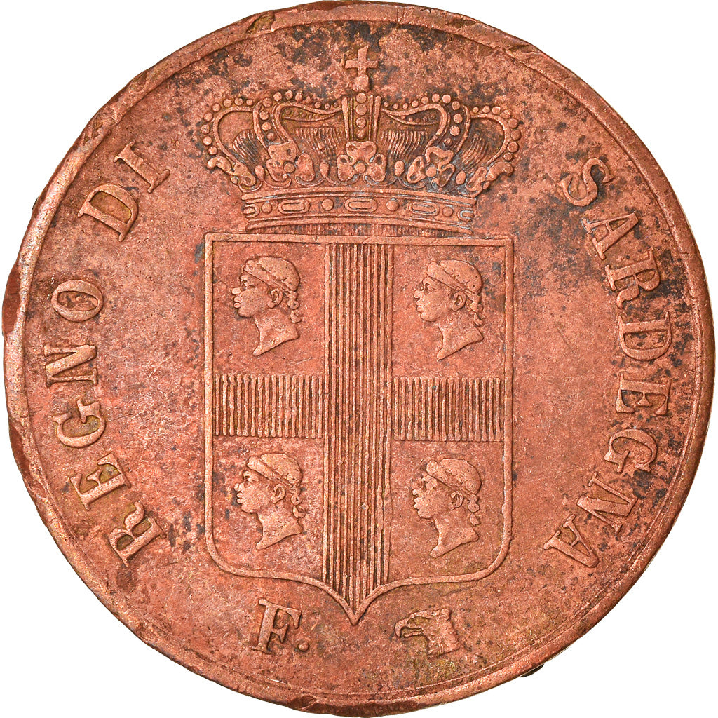Coin, ITALIAN STATES, SARDINIA, Carlo Alberto, 5 Centesimi, 1842, Torino