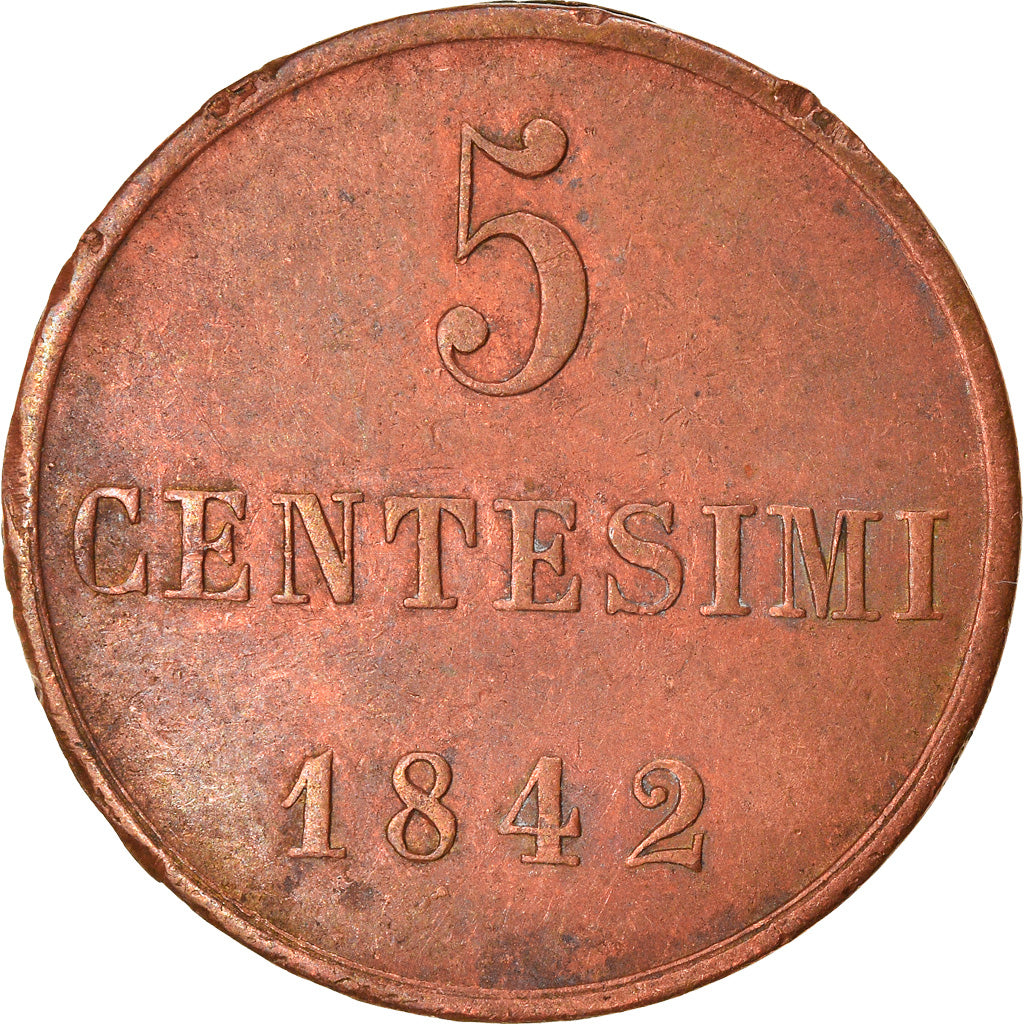 Coin, ITALIAN STATES, SARDINIA, Carlo Alberto, 5 Centesimi, 1842, Torino