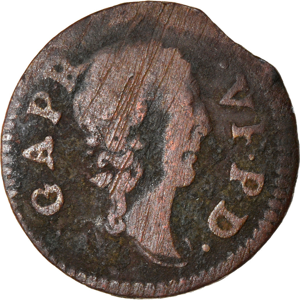 Coin, France, DOMBES, Gaston d'Orléans, Denier Tournois, 1650, Trévoux