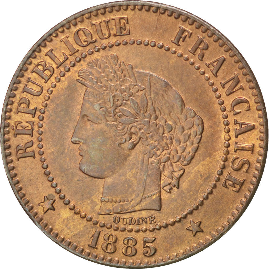 Coin, France, Cérès, 2 Centimes, 1885, Paris, MS(63), Bronze, KM:827.1