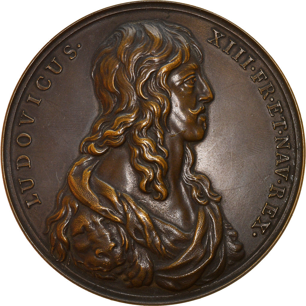 Francia, medaglia, Louis XIII, Royaume protégé par la Vierge, History, 1638
