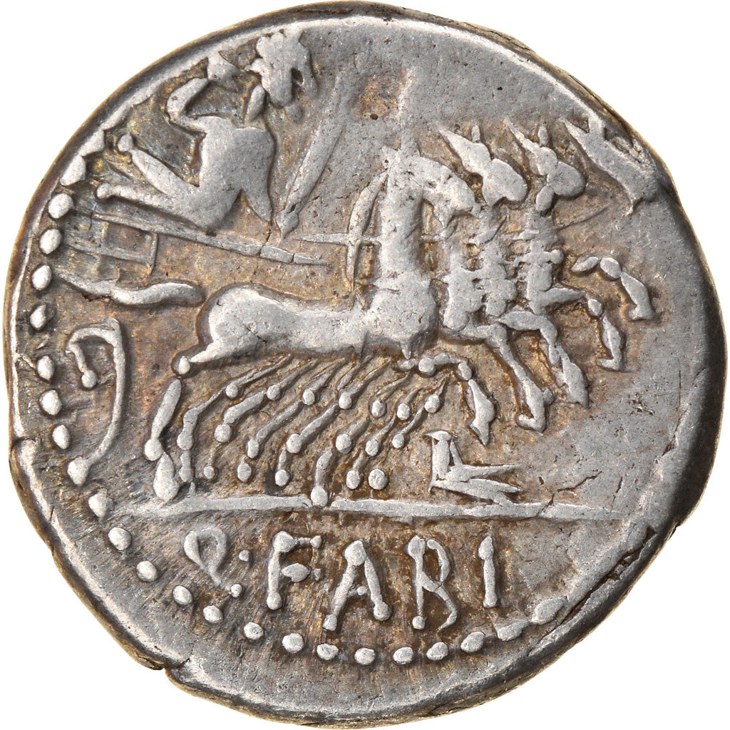 Moneta, Fabia, Denarius, 124 BC, Roma, EF(40-45), Srebro, Babelon:1