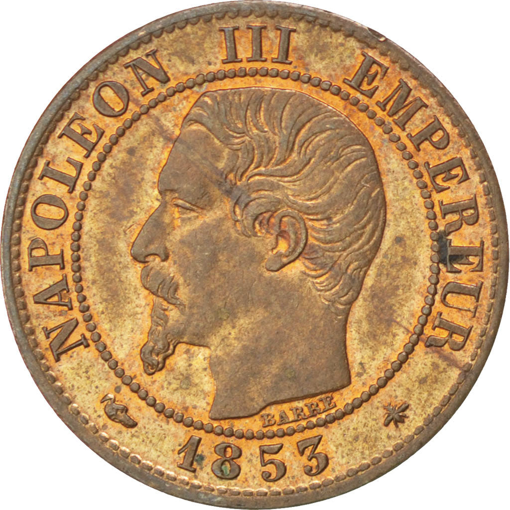 Moneta, Francia, Napoleon III, Napoléon III, Centime, 1853, Strasbourg, SPL