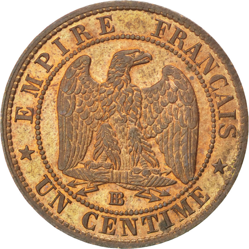 Moneta, Francia, Napoleon III, Napoléon III, Centime, 1853, Strasbourg, SPL