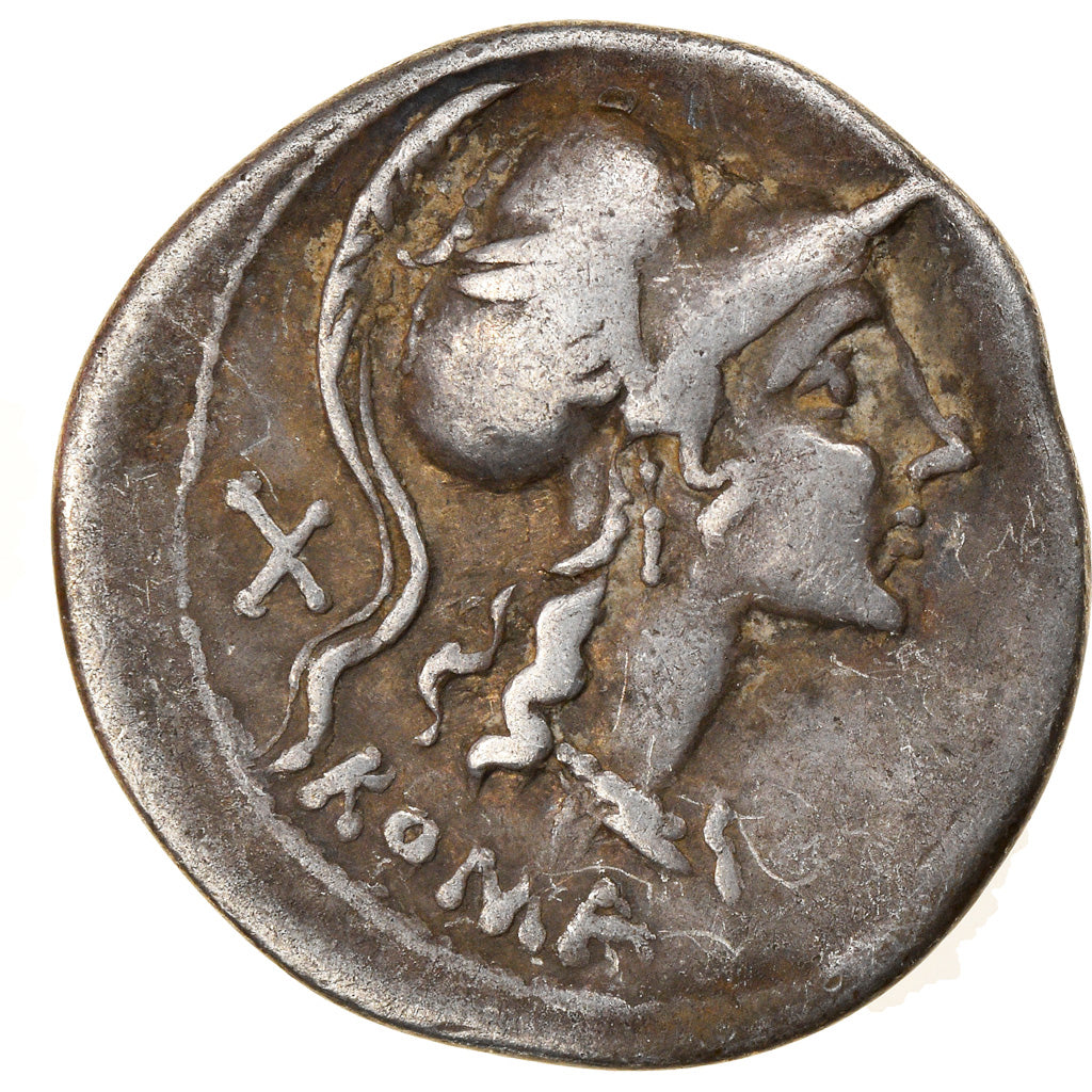 Coin, Anonymous, Denarius, 115-114 BC, Roma, VF(30-35), Silver, Babelon:176