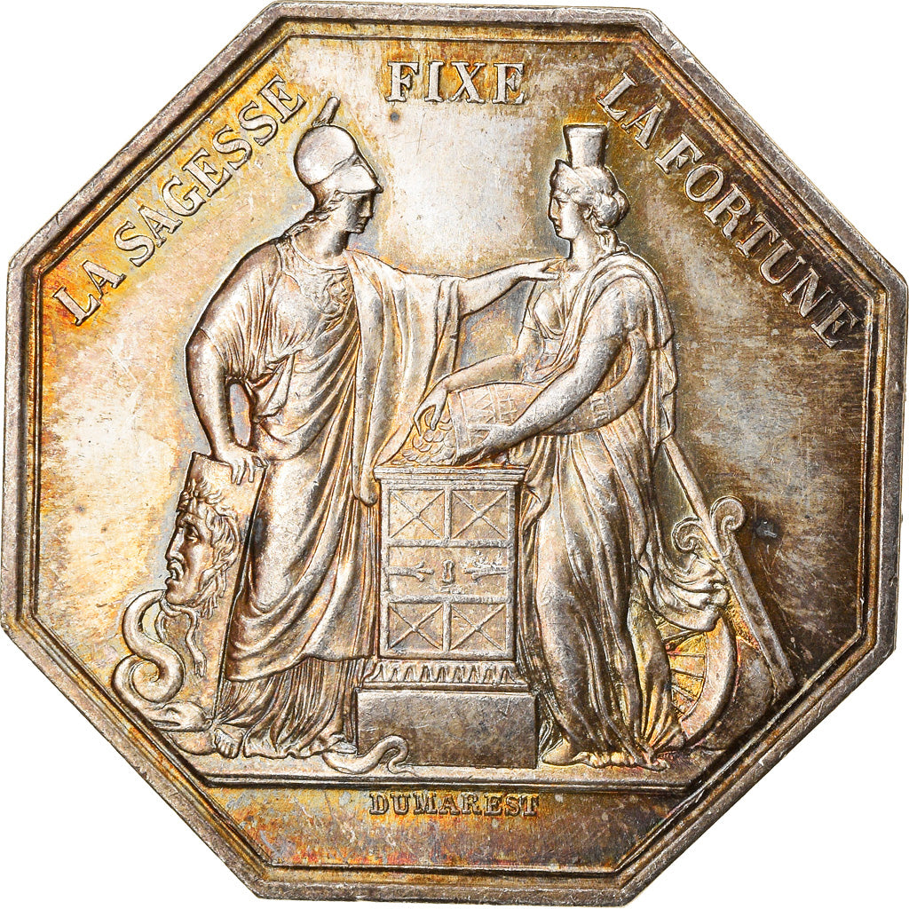 France, Medal, Banque de France, An VIII, Dumarest, AU(55-58), Silver