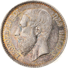 Moeda, Bélgica, Leopold II, Franc, 1866, MS(60-62), Prata, KM:28.1