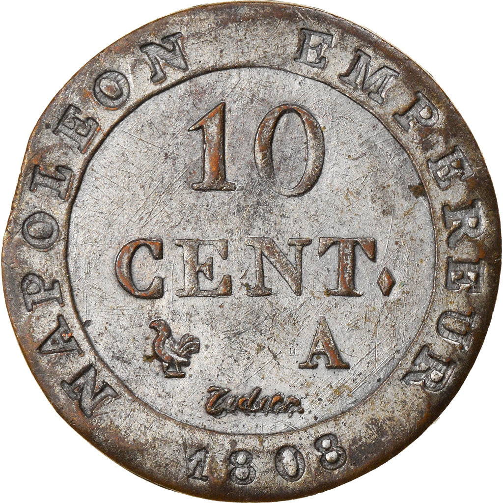 Monnaie, France, Napoleon I, 10 Centimes, 1808, Paris, SUP, Billon, Gadoury:190