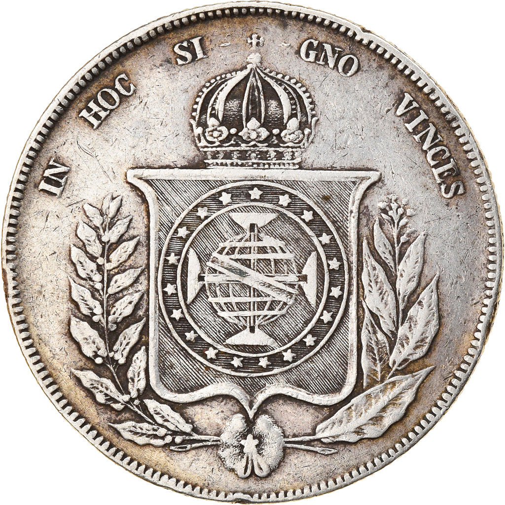 Coin, Brazil, Pedro II, 1000 Reis, 1863, EF(40-45), Silver, KM:465