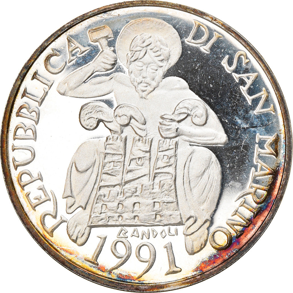 Coin, San Marino, 500 Lire, 1991, Roma, Proof, MS(65-70), Silver, KM:271