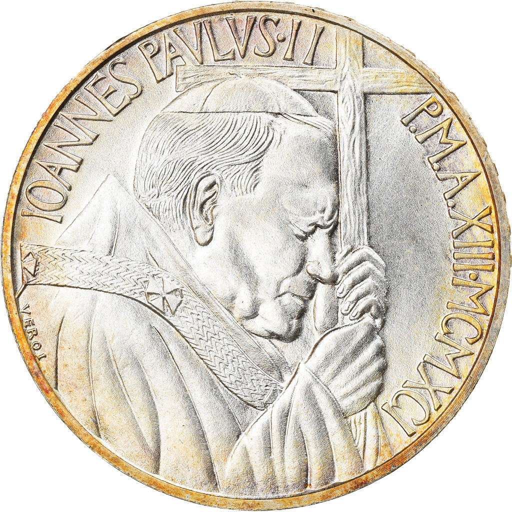 Coin, VATICAN CITY, John Paul II, 500 Lire, 1991, Roma, MS(63), Silver, KM:227