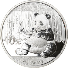 Coin, China, Panda, 10 Yüan, 2017, Bullion, MS(65-70), Silver