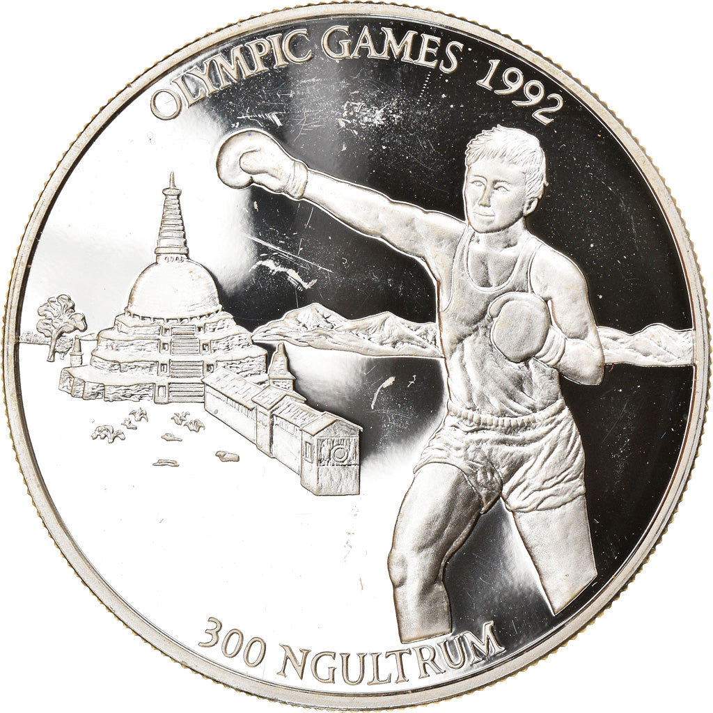 Coin, Bhutan, 300 Ngultrums, 1992, Proof, MS(65-70), Silver, KM:77