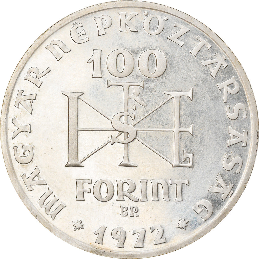 Coin, Hungary, 100 Forint, Szaz, 1972, Budapest, Proof, MS(60-62), Silver