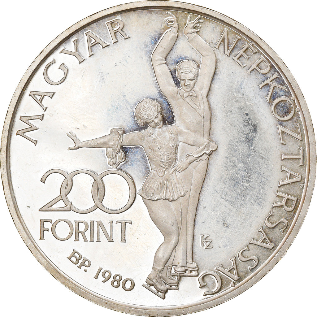Coin, Hungary, 200 Forint, Ketszaz, 1980, MS(60-62), Silver, KM:618