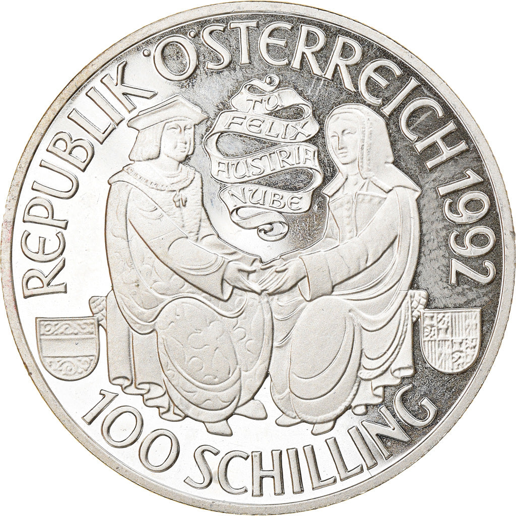 Moneta, Austria, 100 Schilling, 1992, Proof, FDC, Argento, KM:3003