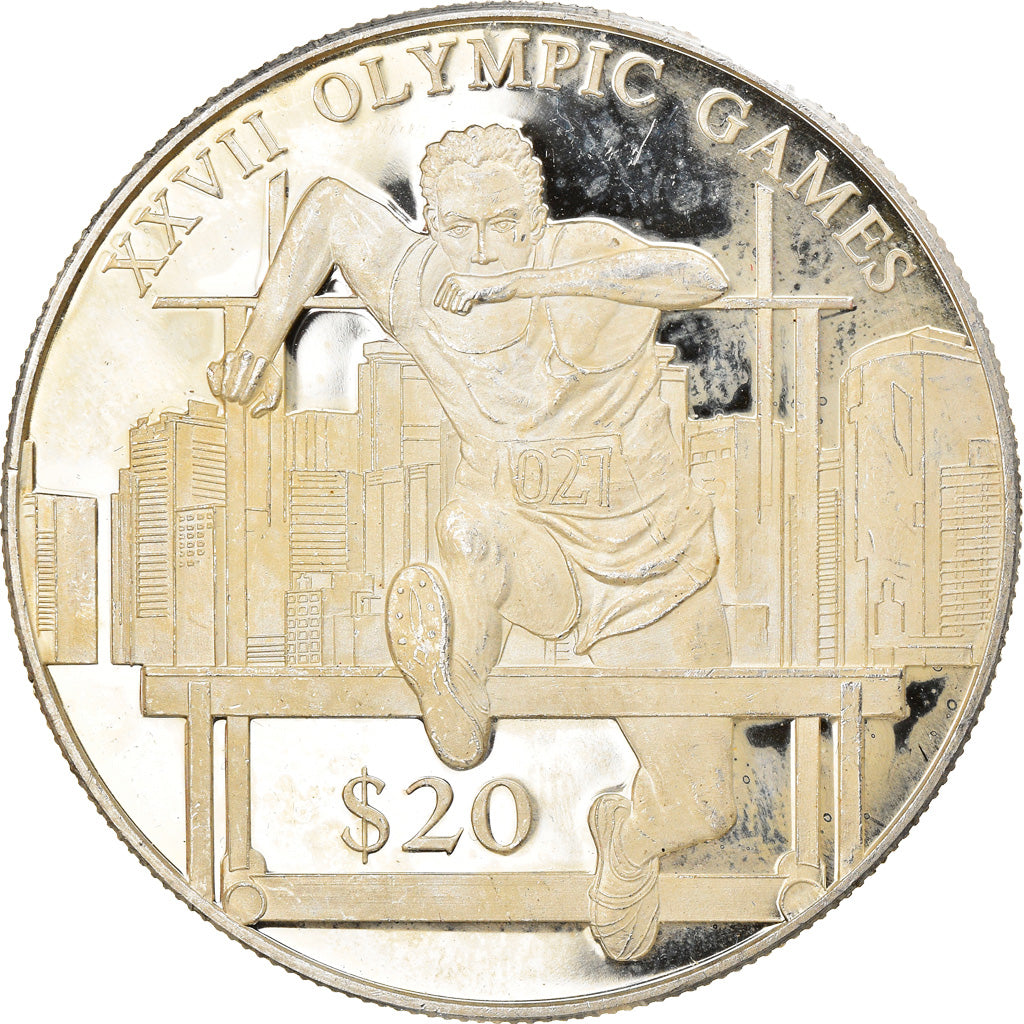 Munten, Liberia, 20 Dollars, 2000, Proof, UNC, Zilver, KM:486