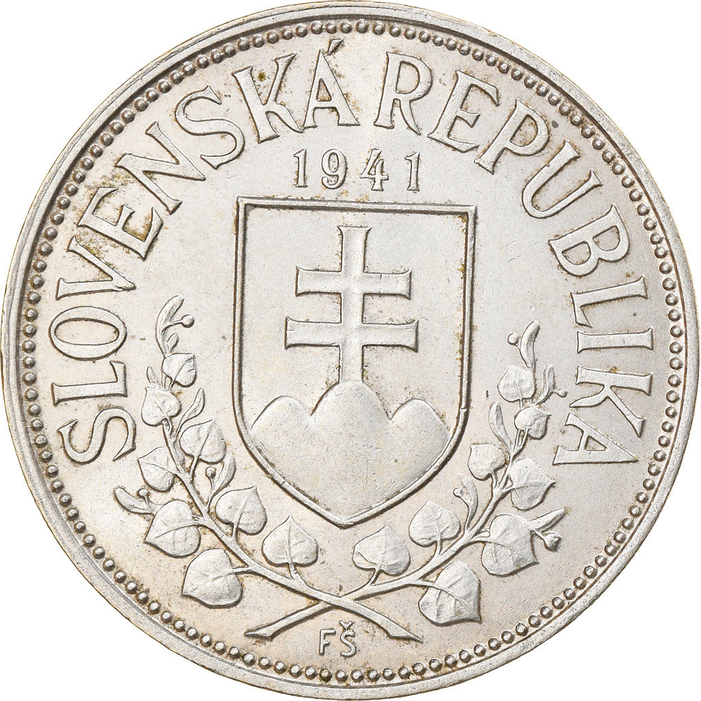 Coin, Slovakia, 20 Korun, 1941, AU(55-58), Silver, KM:7.1