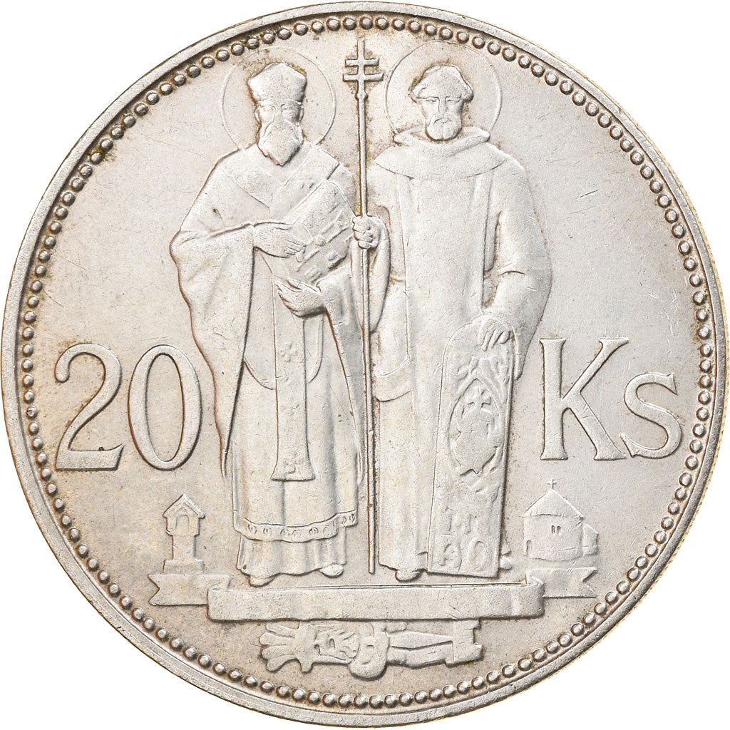 Coin, Slovakia, 20 Korun, 1941, AU(55-58), Silver, KM:7.1