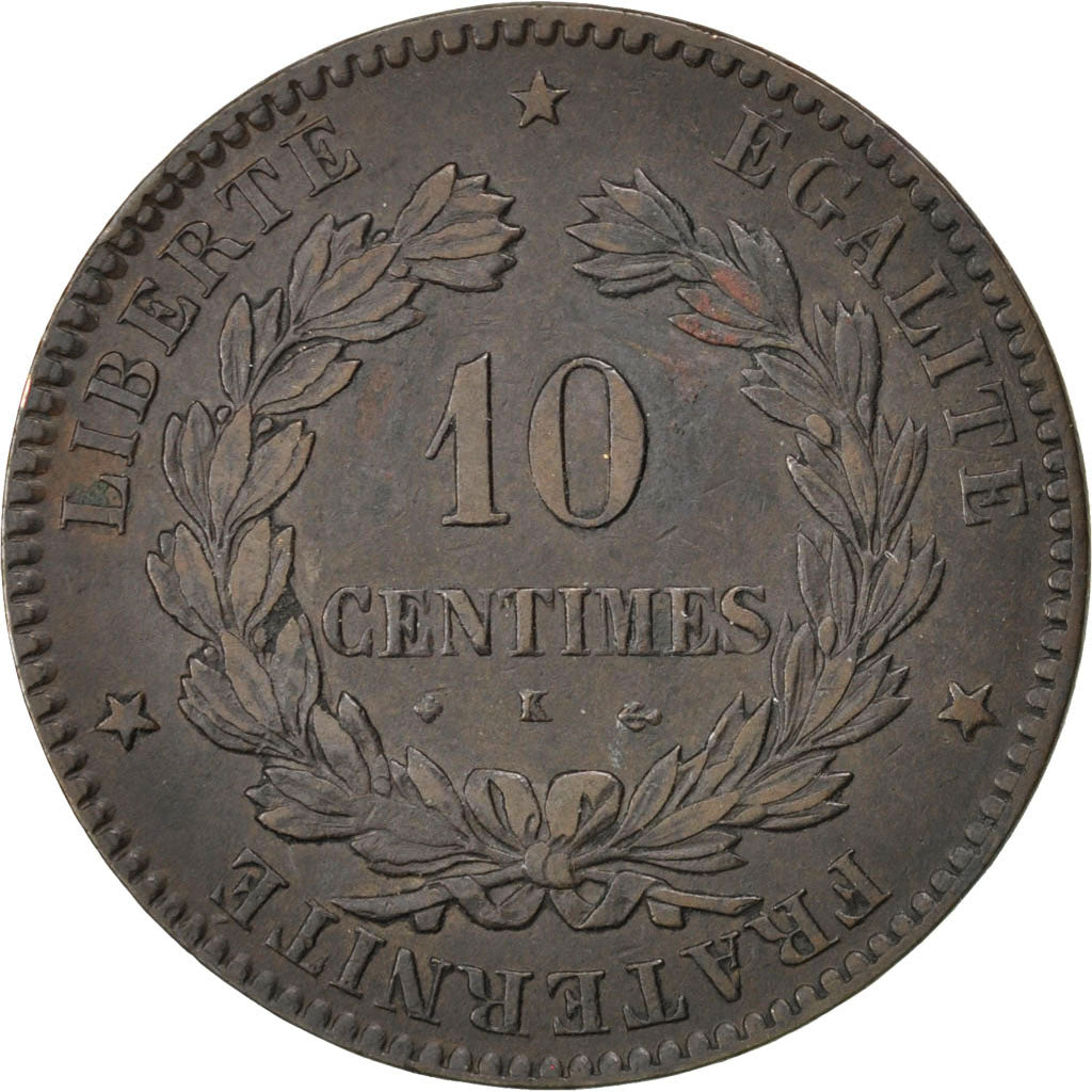 Gouvernement de Défense nationale, 10 Centimes Cérès 1871 K, KM 815.2