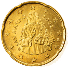 San Marino, 20 Euro Cent, 2002, Rome, MS(63), Brass, KM:444