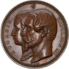 France, Médaille, Visite de Napoléon III et Eugénie à Reims, History, 1858