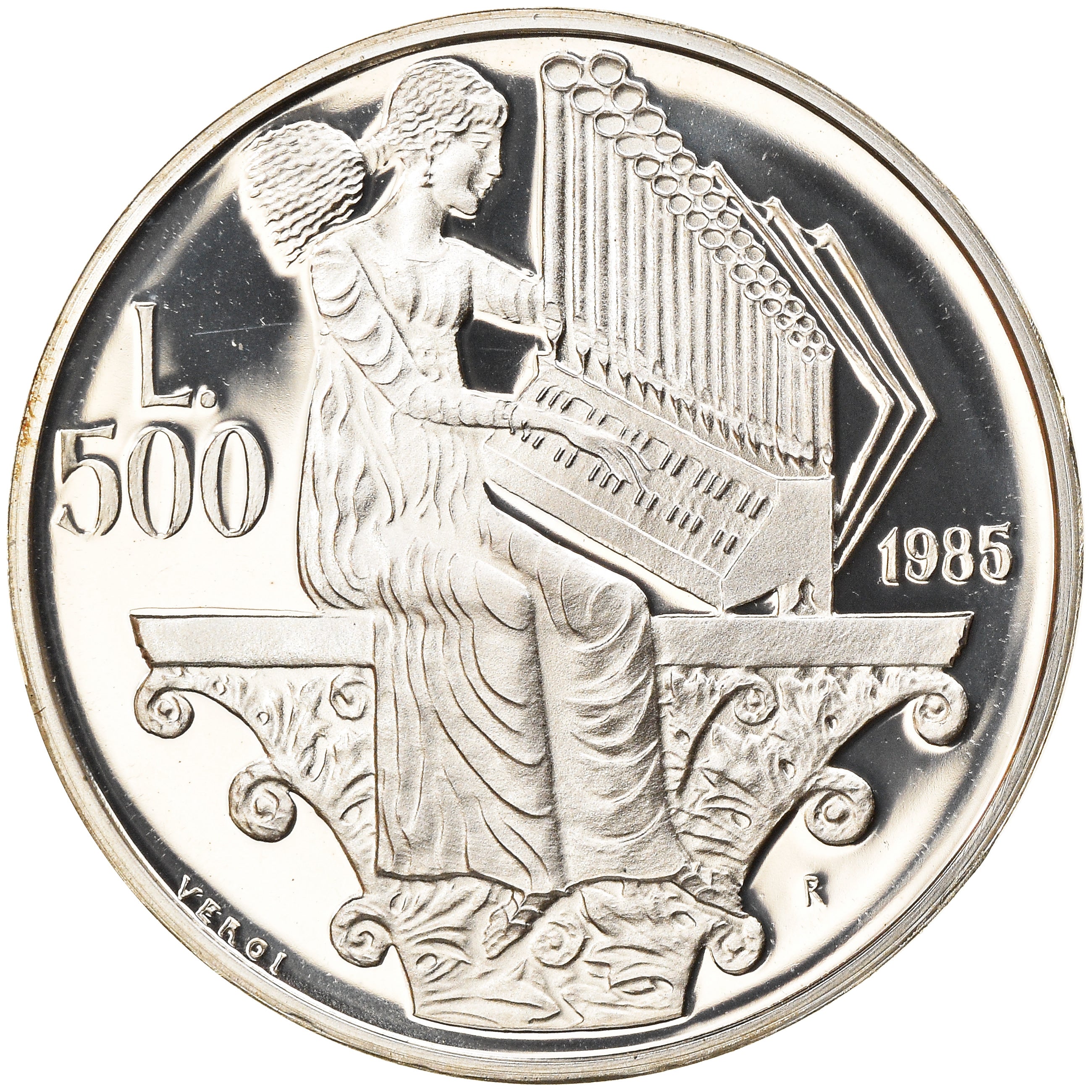 Coin, San Marino, 500 Lire, 1985, Roma, Proof, MS(65-70), Silver, KM:182