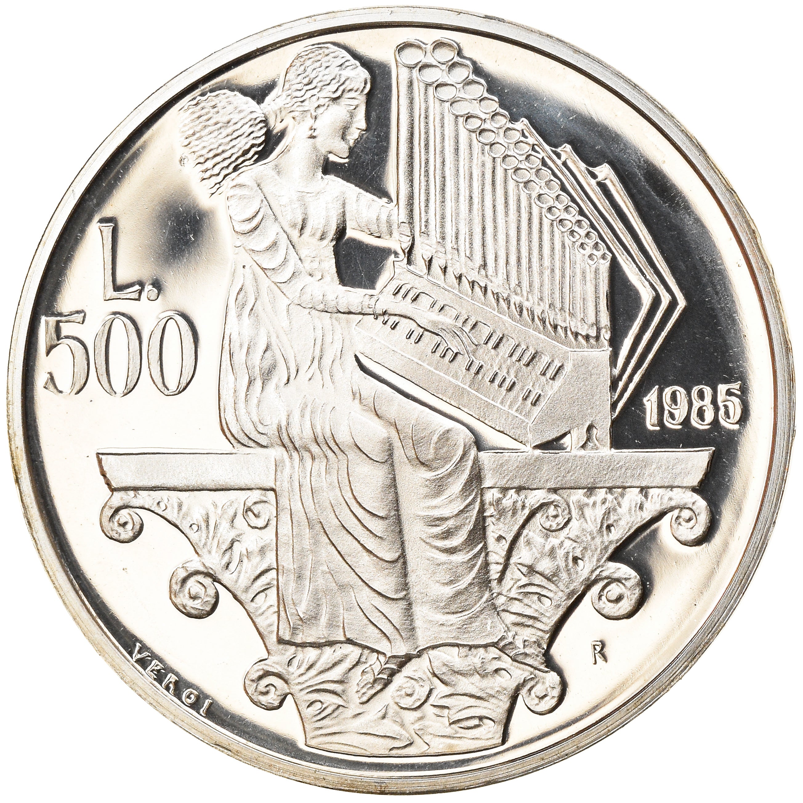 Coin, San Marino, 500 Lire, 1985, Roma, Proof, MS(65-70), Silver, KM:182