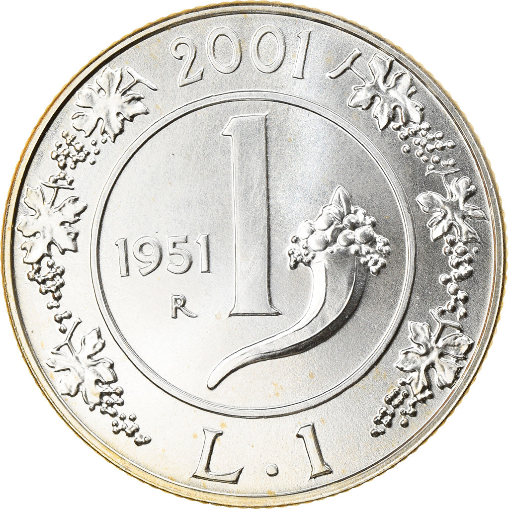 Coin, Italy, Lira, 2001, Rome, Proof, MS(65-70), Silver, KM:220