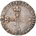 Moeda, França, Henri III, 1/4 d'écu à la croix de face, 1581, Rennes