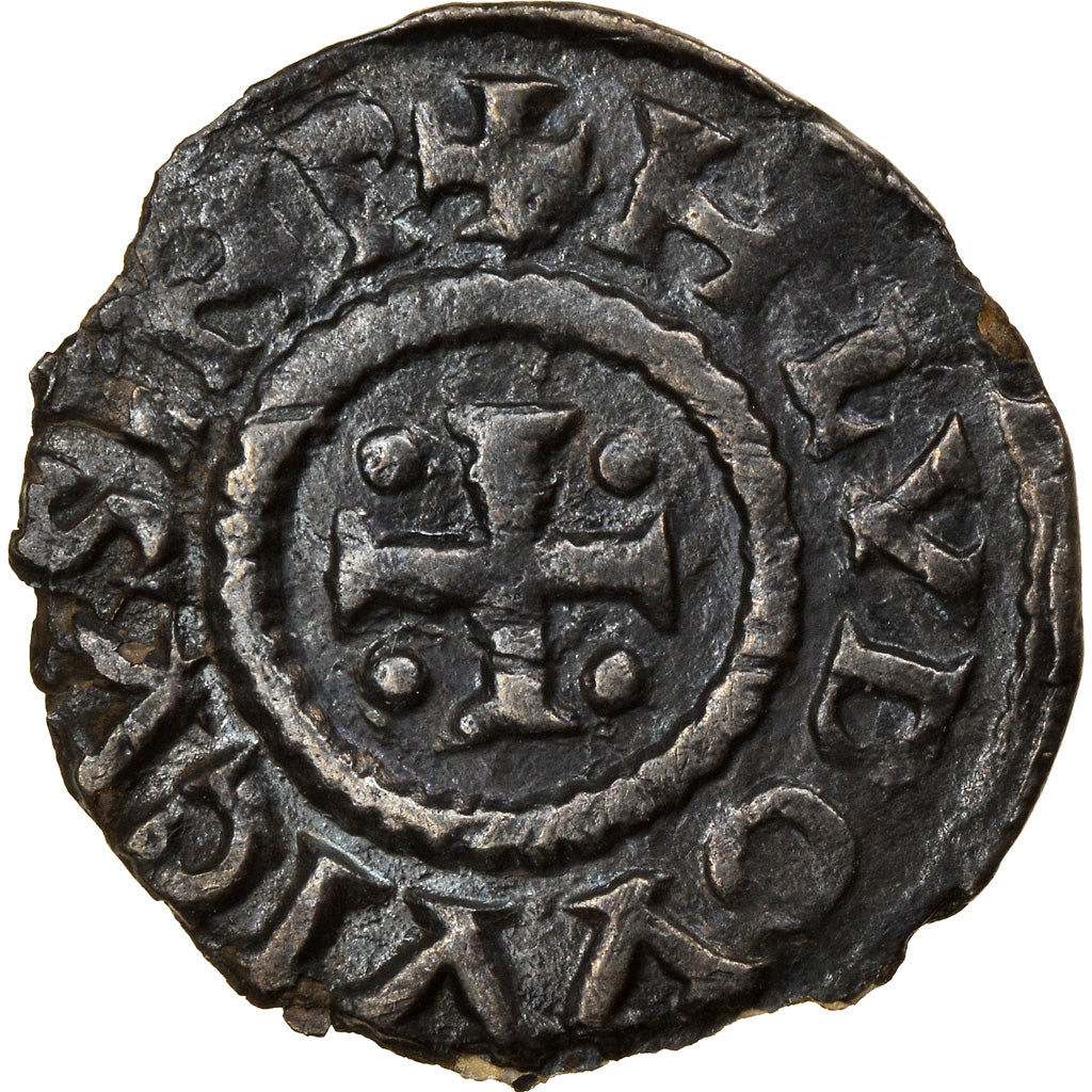 Munten, Frankrijk, Louis le Pieux, Denier au temple, Denarius, ZF, Zilver