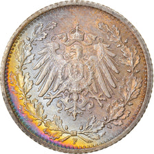 Coin, GERMANY - EMPIRE, 1/2 Mark, 1916, Stuttgart, AU(55-58), Silver, KM:17
