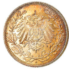 Coin, GERMANY - EMPIRE, 1/2 Mark, 1916, Berlin, MS(60-62), Silver, KM:17