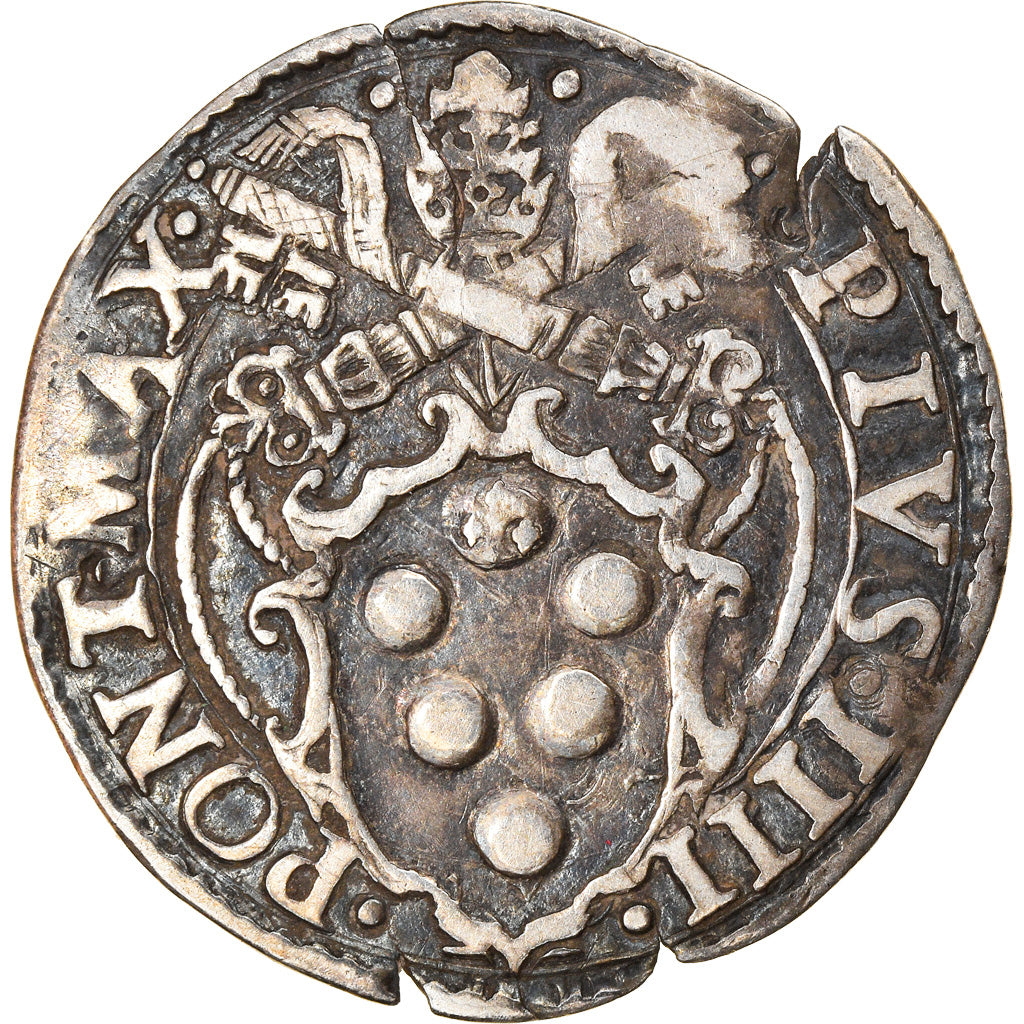 Monnaie, États italiens, PAPAL STATES, Pius IV, Giulio, Roma, TTB, Argent