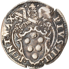 Monnaie, États italiens, PAPAL STATES, Pius IV, Giulio, Roma, TTB, Argent
