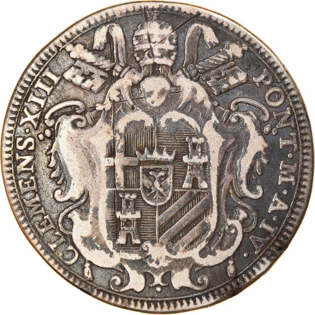 Coin, ITALIAN STATES, PAPAL STATES, Clement XIII, Testone, 1761, Roma