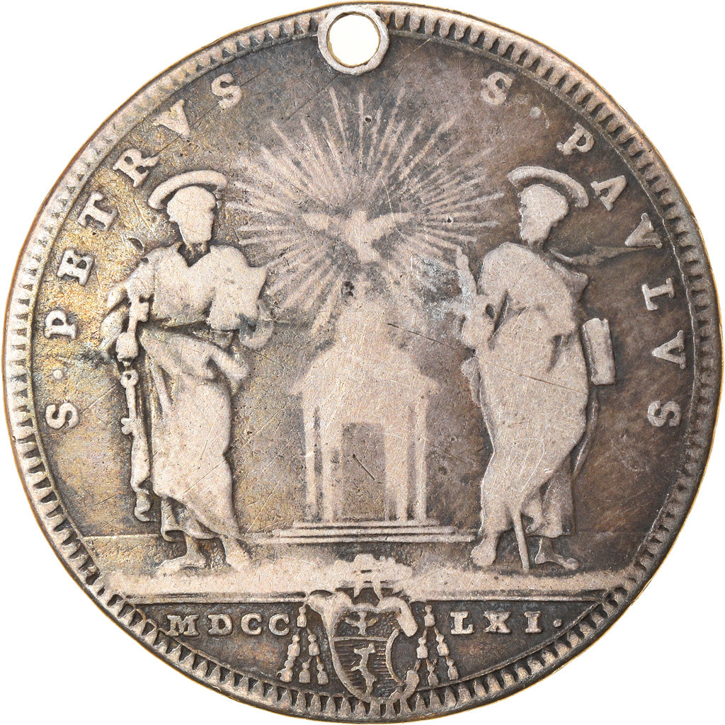 Moneta, STATI ITALIANI, PAPAL STATES, Clement XIII, Testone, 1761, Roma, MB