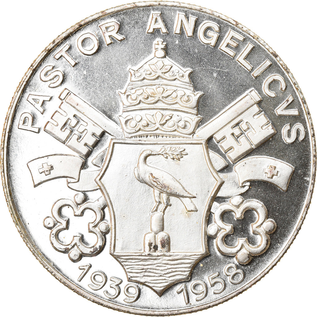 Vaticano, medaglia, Pius XII, Pastor Angelicus, 1958, SPL-, Silvered copper