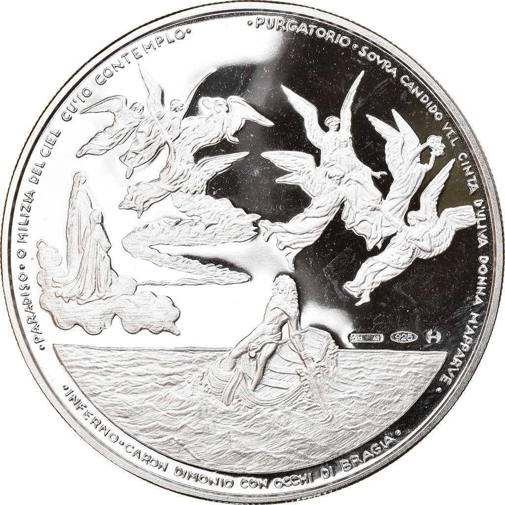 Italie, Médaille, Dante Alighieri, FDC, Argent