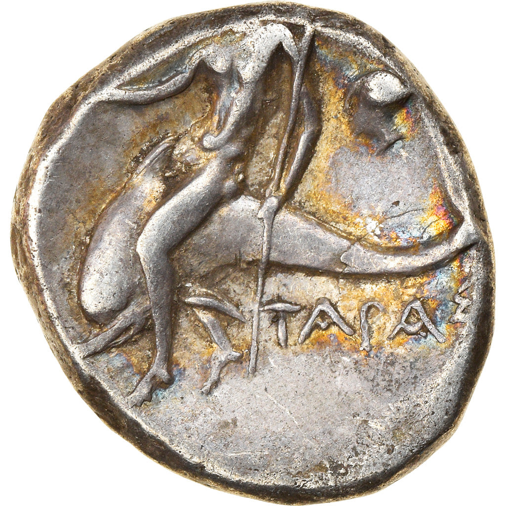 Munten, Calabrië, Nomos or Didrachm, 250-235 BC, Tarentum, ZF, Zilver, Sear:375
