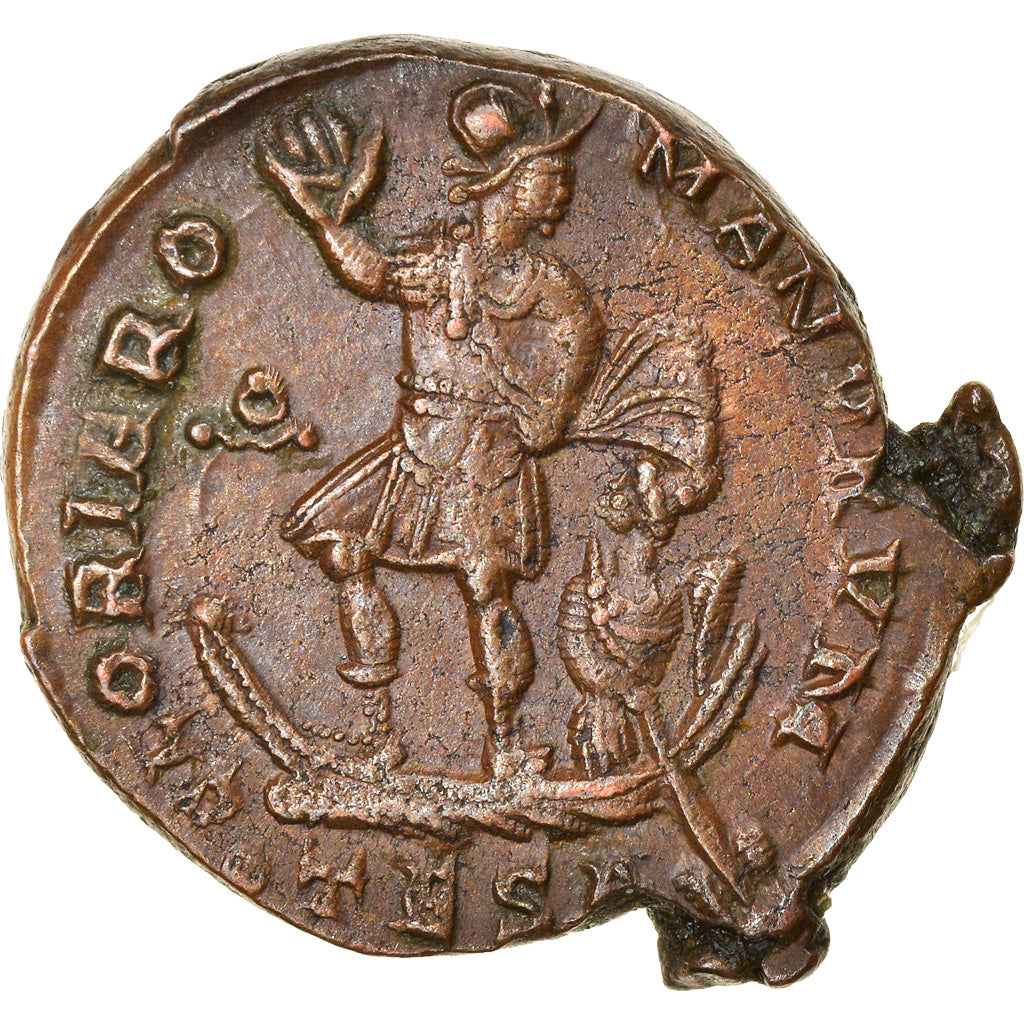 Moeda, Valentinian II, Maiorina pecunia, 383-384, Thessalonica, AU(55-58)