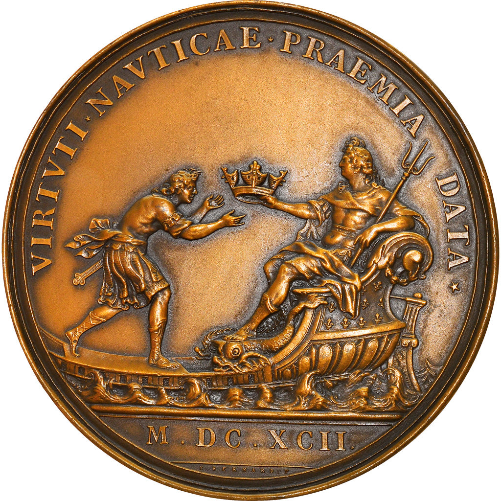France, Medal, Louis XIV, Distinctions accordées aux Marins, History, 1692, T.