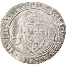Moeda, França, Charles VII, Blanc à la couronne, Montpellier, VF(30-35)