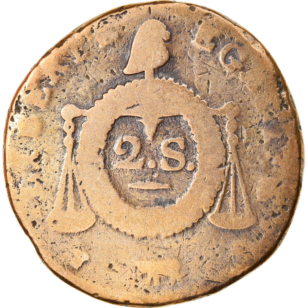 Monnaie, France, 2 sols aux balances non daté, 2 Sols, (1794), Pau, AB+