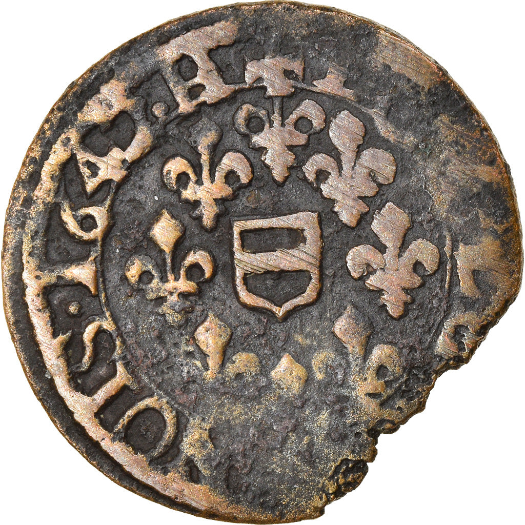 Moeda, ESTADOS FRANCESES, BOISBELLE & HENRICHEMONT, Double Tournois, 1642