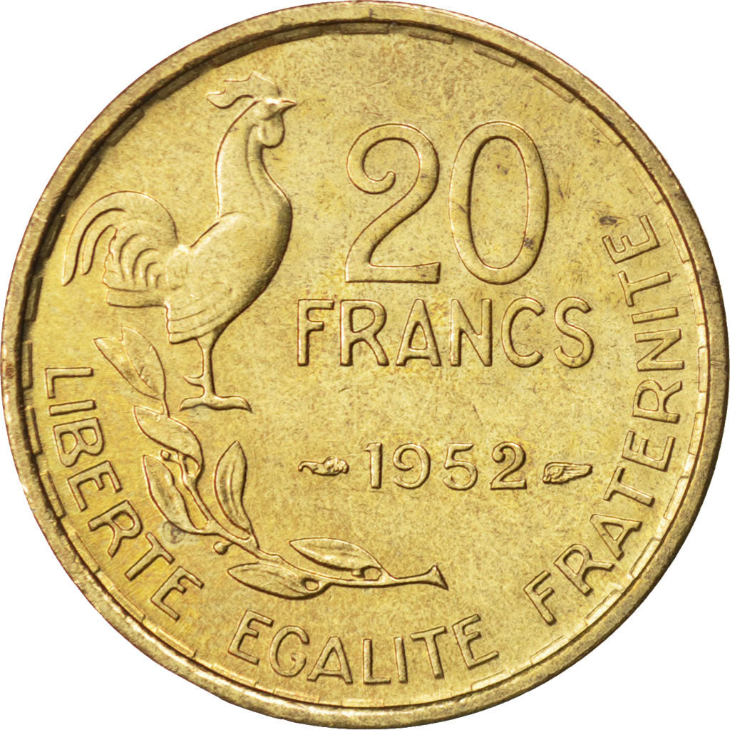 Moneda, Francia, Guiraud, 20 Francs, 1952, EBC, Aluminio - bronce, KM:917.1