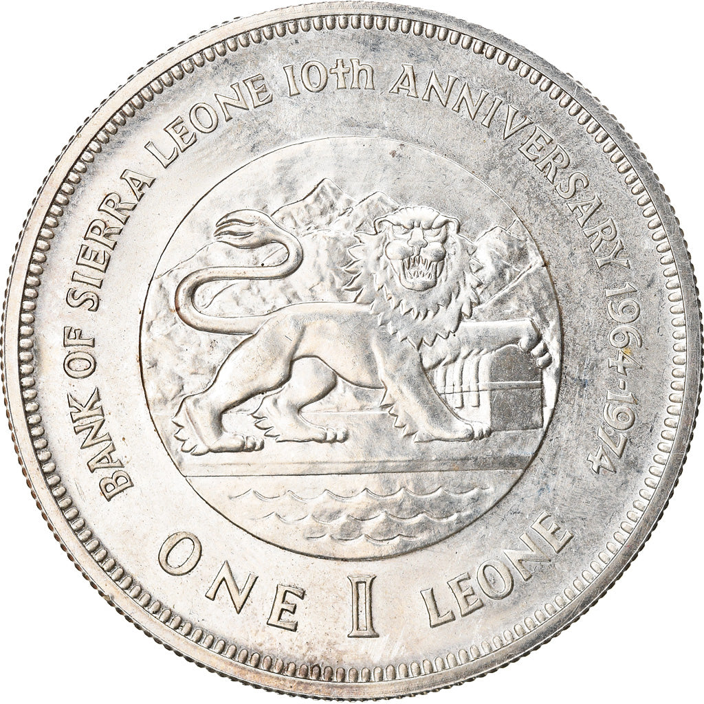 Coin, Sierra Leone, Leone, 1974, AU(50-53), Silver, KM:26a
