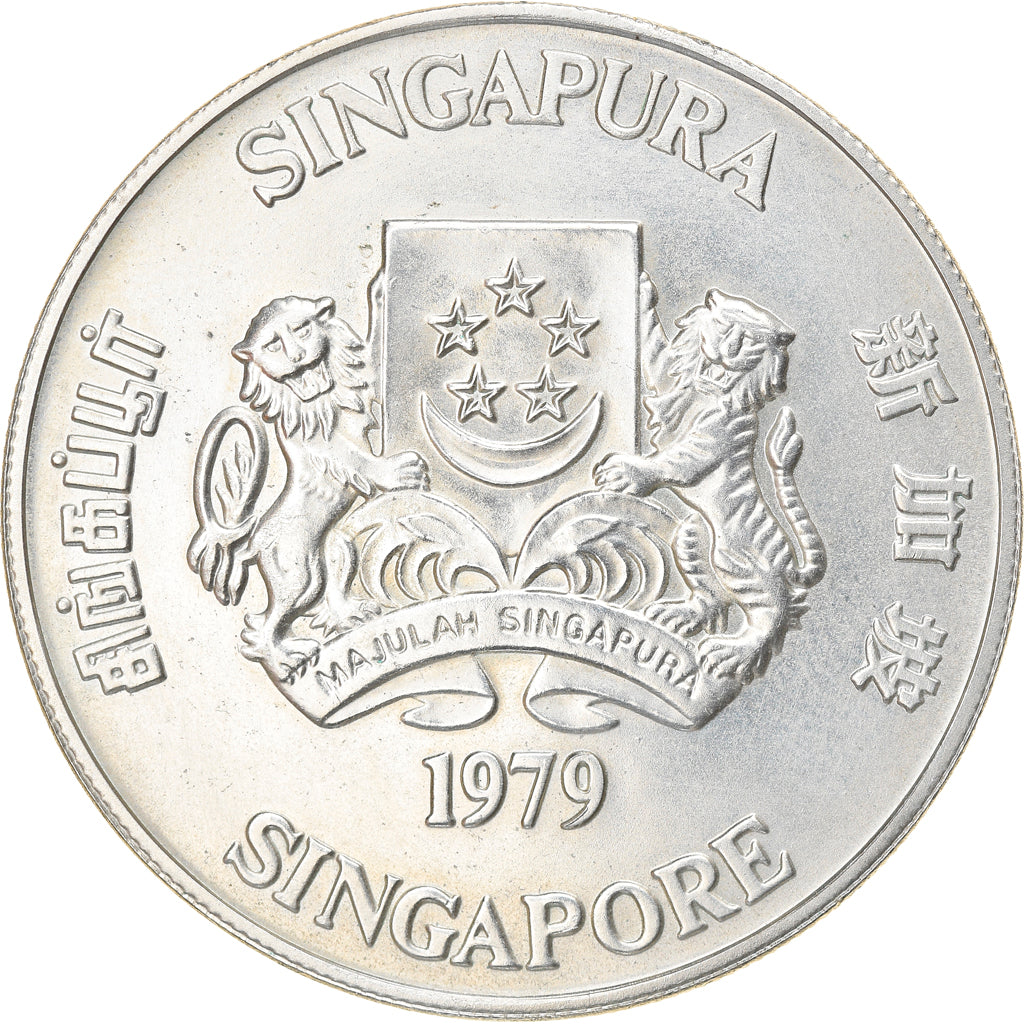 Moneta, Singapore, 10 Dollars, 1979, Singapore Mint, BB+, Argento, KM:17.1