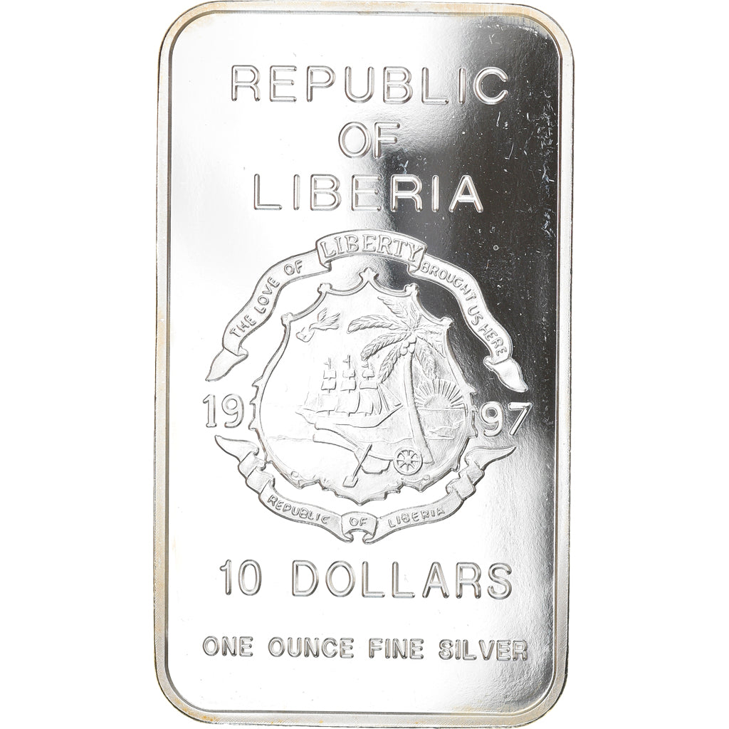 Münze, Liberia, 10 Dollars, 1 Silver Oz, 1997, China, Proof, STGL, Silber